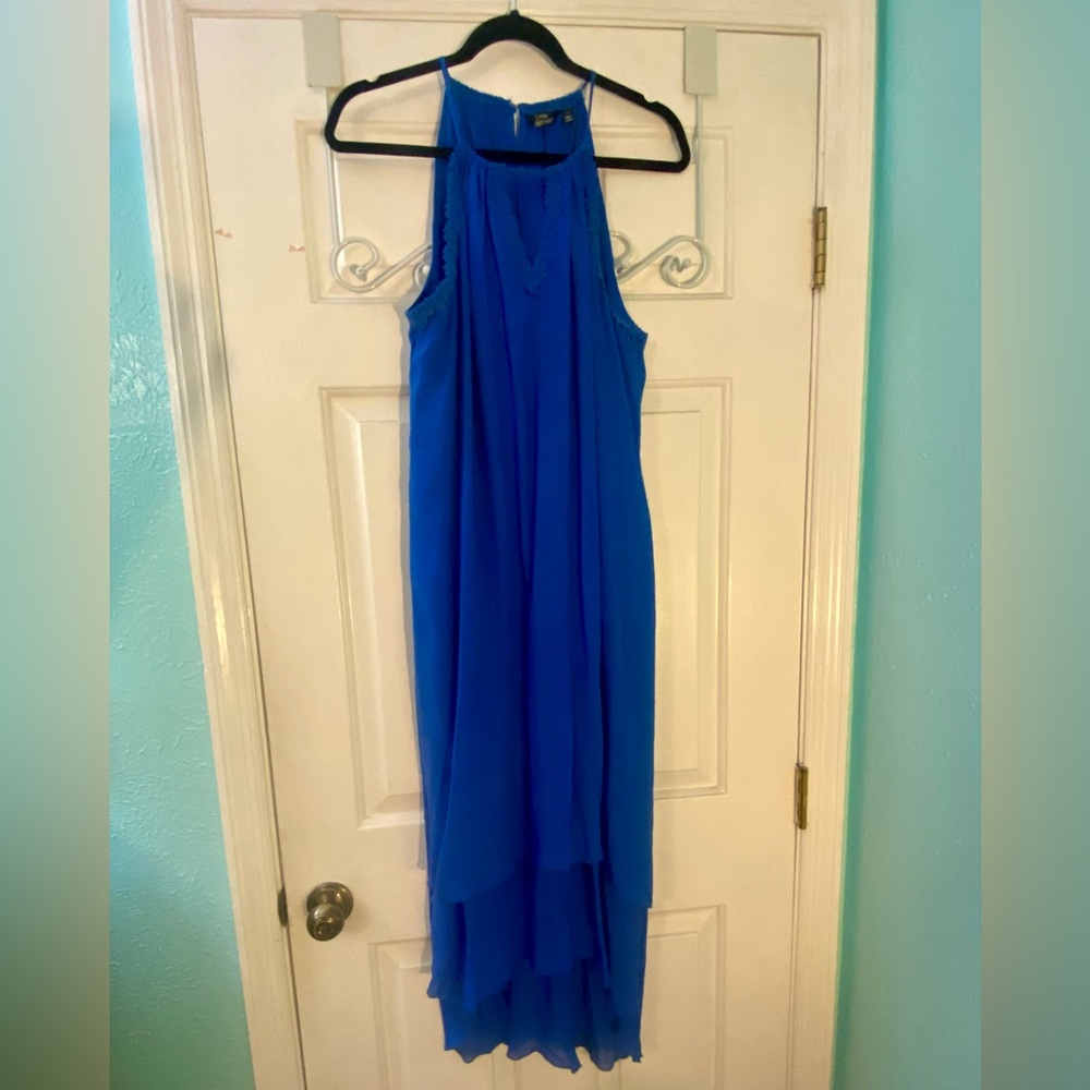 Sleeveless Mlle Gabrielle Vibrant Royal Blue High Low Maxi Dress